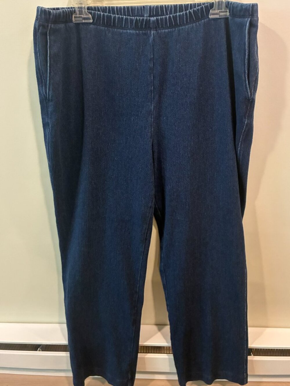 Lands' End Sport Knit Straight Leg Denim Pants
